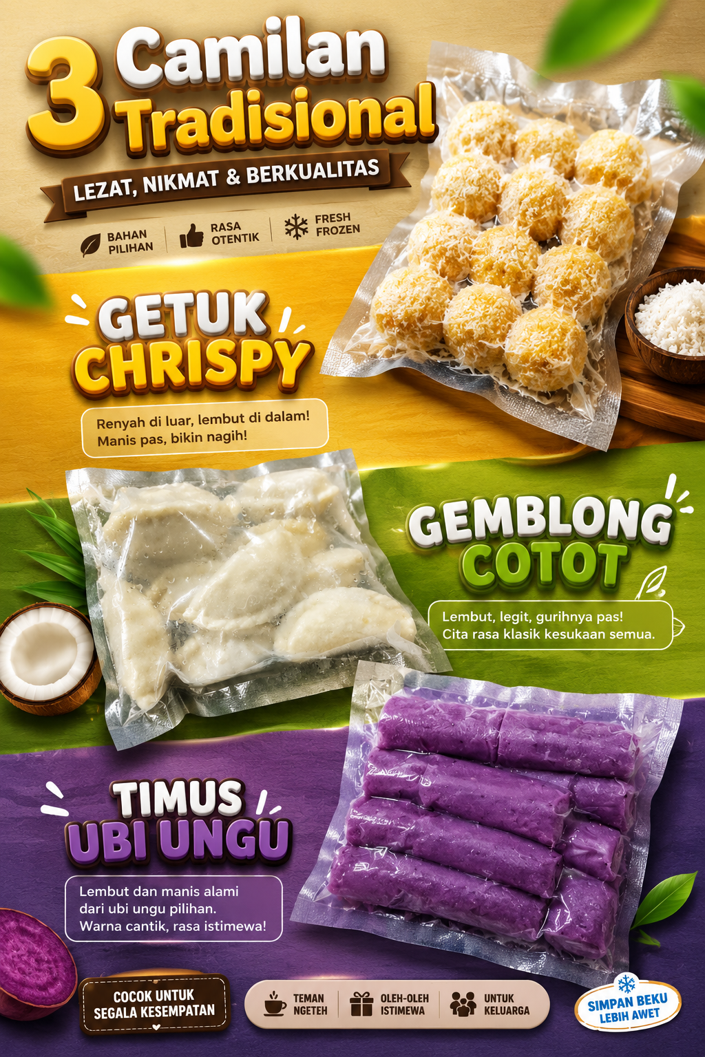 Getuk Gembong cotot ,Timus,getuk Chrispy 